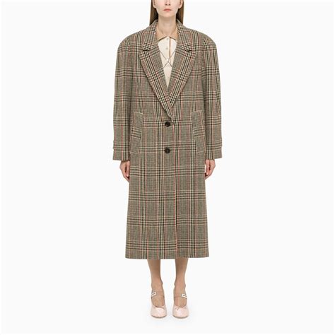 Miu Miu Manteau à Motif Tartan 